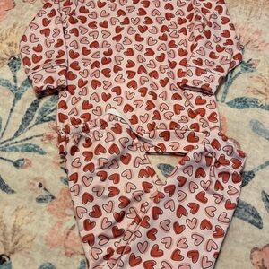 Charming Heart Print Kids Pajama Set